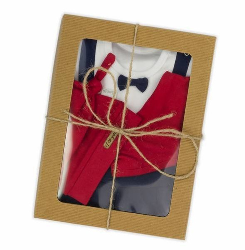 Komplet 163023 "Magia Świąt" czapka, apaszka, body i spodnie Nicol - granatowy