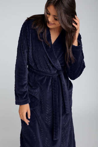 Bona Szlafrok damski polarowy Italian Fashion - granat