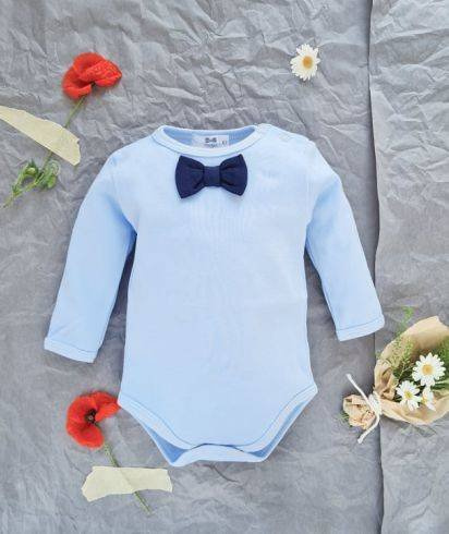 041G Little Gentleman Body z muszką Marija - błękitny