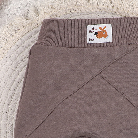 ABN-4580/BRA Psiaki Spodnie dresowe z bawełny organicznej Nini brązowy