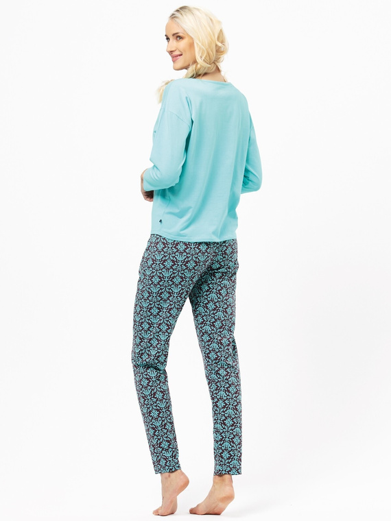 LNS 972 Piżama Damska bawełniana Key -turkusowy