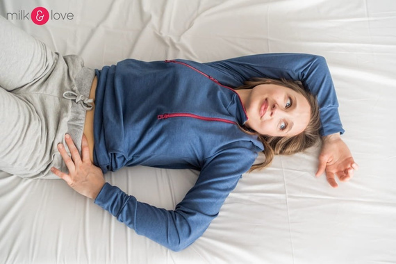 Spodnie Milk&Love dresowe ciążowe jasny szary melanż