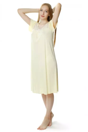 1693 Berenika halka koszula nocna damska Mewa kremowy