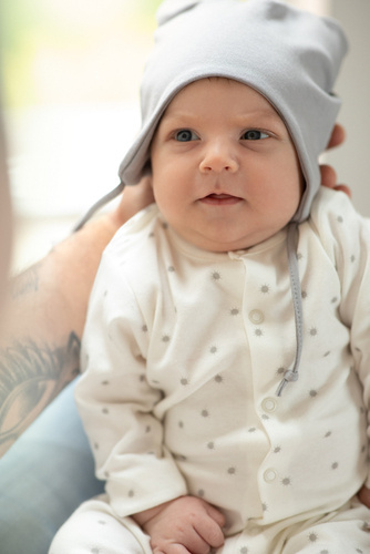 Hello Pinokio Wiązana Czapka niemowlęca - szary