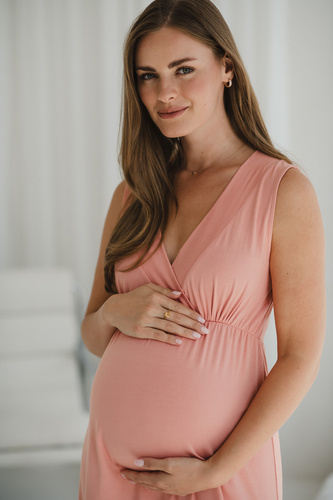 Star Light Koszula nocna ciążowa i do karmienia herbal rose Milk&Love– bambusowa wiskoza | Komfort i kobiecość