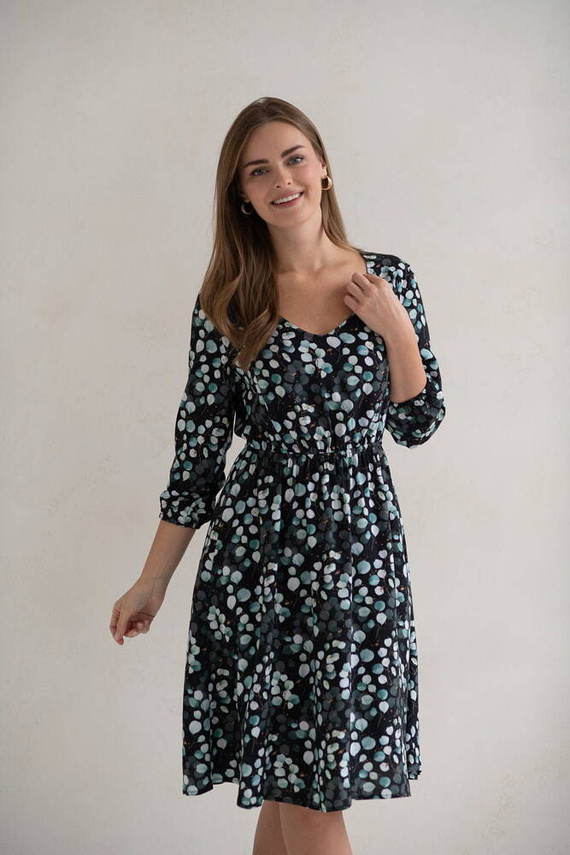 Lovely Dress Midi Milk&Love sukienka ciążowa i do karmienia w listki eukaliptusa