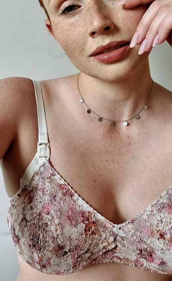 Femi Soft Rose Gold miękki biustonosz do karmienia Momtobe różowy