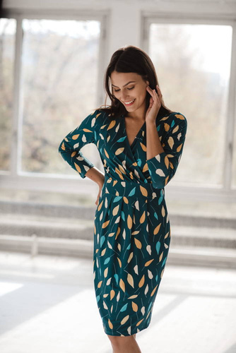 Grow with me sukienka ciążowa i do karmienia Milk&Love turkus w listki