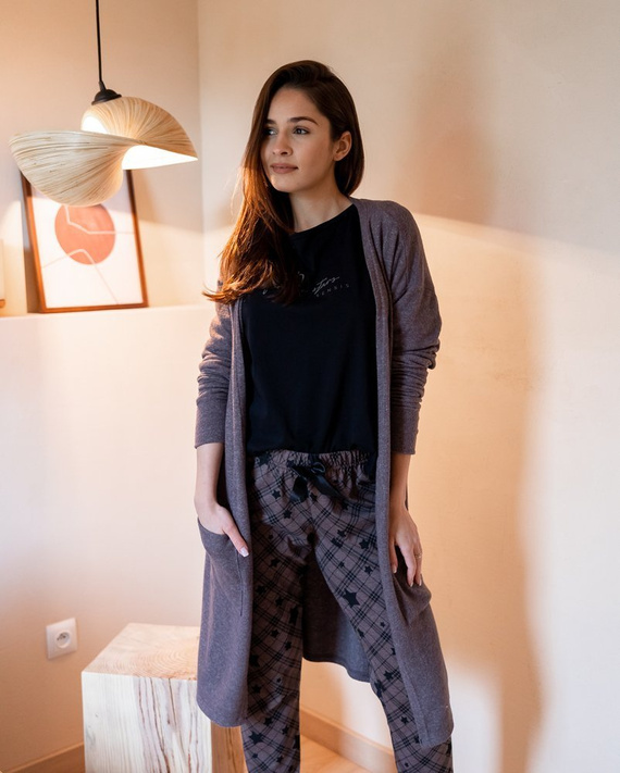 Sensis Reach For The Stars Piżama damska - czarny-brązowy