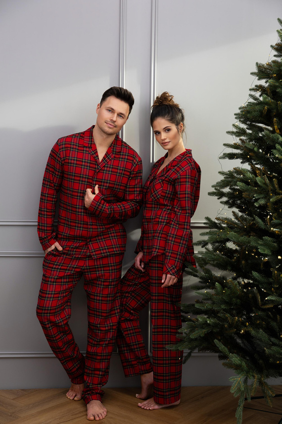 Dayana Piżama damska Sensis – flanelowa, długa, w kratkę