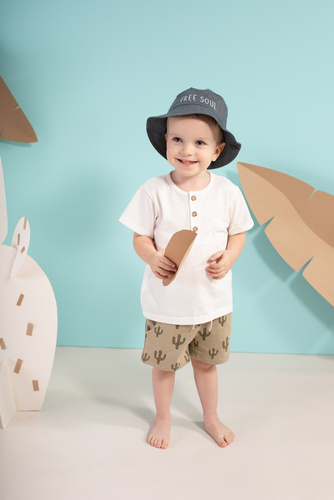 Free Soul Pinokio T-shirt polo z guzikami - ecru