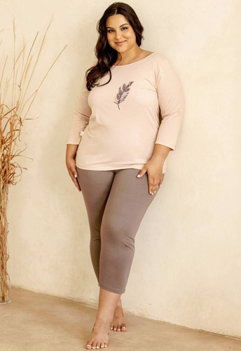 3289 Jane Piżama damska Taro - pudrowy beż