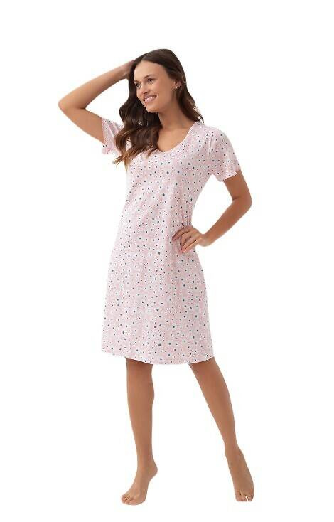 284 Koszula Nocna Luna - różowa