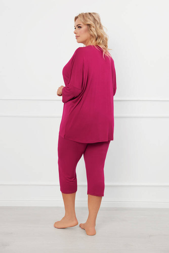 Natura Piżama Damska 3/4 Italian Fashion - wino