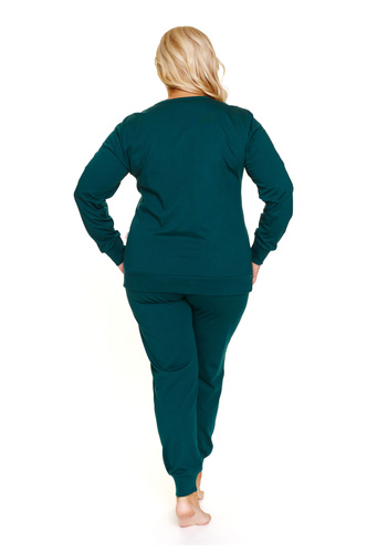 Doctor Nap 4349 – Bawełniana piżama damska rozpinana | Polska produkcja - emerald