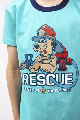 Piżama chłopięca krótki rękaw, spodnie Italian Fashion Remek - turkusowy