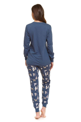 4340 "Animals" Piżama Damska Doctor Nap - deep blue