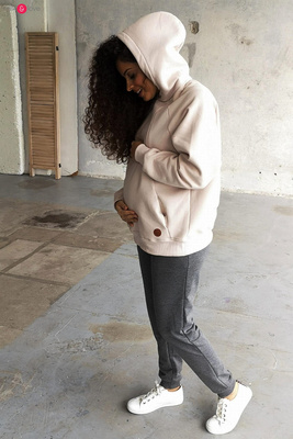 Motherhood Milk&Love bluza do karmienia oversize jasny beż