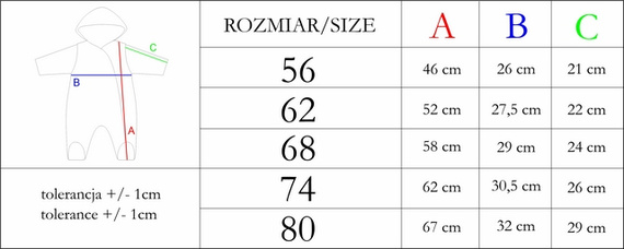 209270 Rosy Nicol Pajacyk dresowy z luną