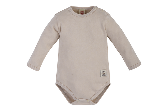 "Giraffe" Makoma Body niemowlęce z długim rękawem gładkie beżowy
