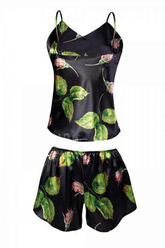 DK-KK Flowers Komplet piżama damska DKaren - 8 czarny