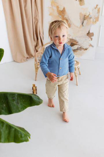 03252KB "Just Muslin Blue" Koszulobody długi rękaw muślinowe Makoma