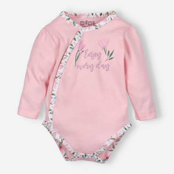 Pink Flowers Body kopertowe z bawełny organicznej Nini różowy 