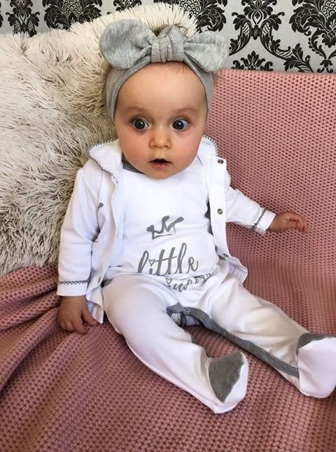 Śpioch bawełniany "LITTLE PRINCESS" Terjan biały