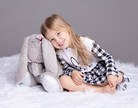 163364 Sukienka bawełniana "Bunny Kratka" Nicol - czarny