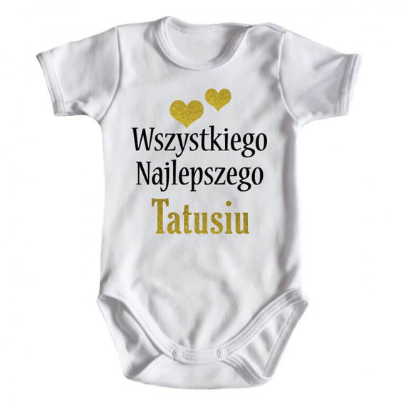 "Wszystkiego najlepszego TATUSIU" Moocha body krótki rękaw czarny