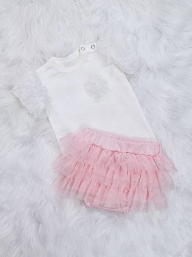 Inez Bambarillo Body z krótkim rękawem biały