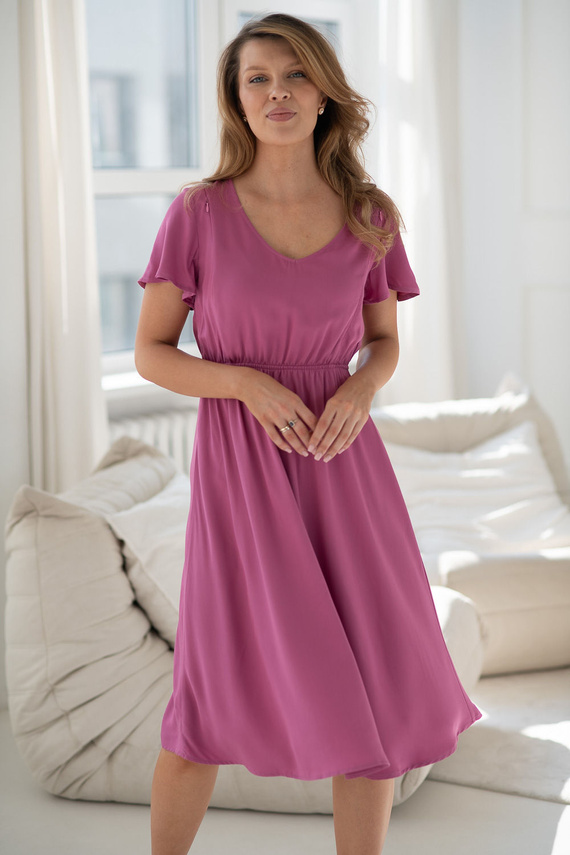 Lovely Dress Midi Milk&Love sukienka ciążowa i do karmienia granatowa w groszki