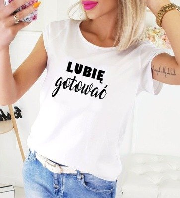 Bluzka dla mamy "LUBIĘ gotować" Moocha biały