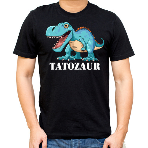SKU M25 "Tatozaur" Koszulka męska z dinozaurem Moocha czarny
