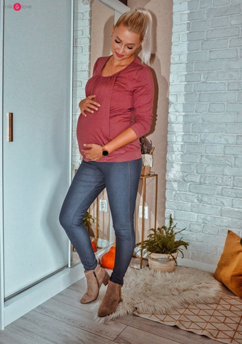 Kangaroo Milk&Love bluzka ciążowa i do karmienia z rękawem 7/8 rose brown