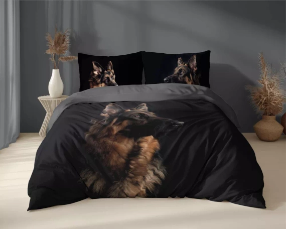 5294 A Holland Pościel bawełniana pies Owczarek Detexpol czarny