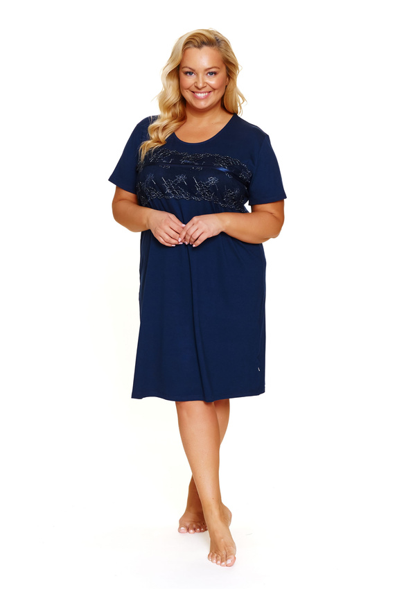 7329 Koszula nocna plus size Doctor Nap – wygoda i kobiecy styl na noc - navy