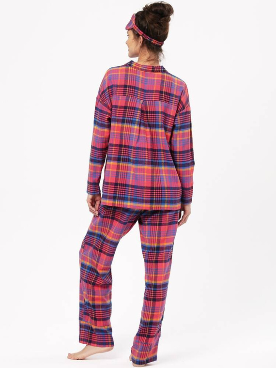 LNS 483 Flanela Bawełniana Piżama Damska Key - różowy