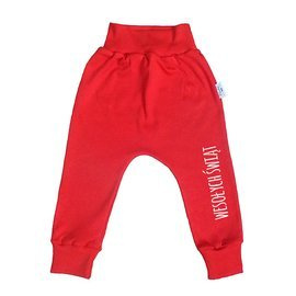 Spodnie na Wielkanoc "WESOŁYCH ŚWIĄT" Moocha czerwony