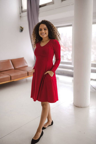 Mama sukienka ciążowa i do karmienia Milk&Love karminowa czerwień