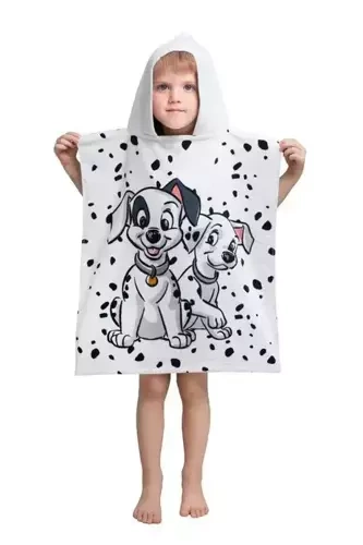 2602 Jerry Fabrics Poncho dla dzieci 101 Dalmatyńczyków ręcznik z kapturem