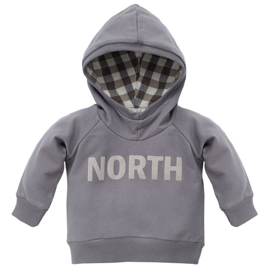 Bluza z kapturem "NORTH" Pinokio szara