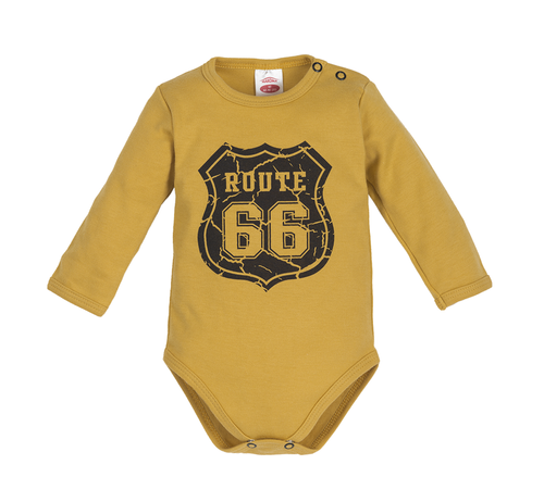 Body z długim rękawem "ROUTE" Makoma musztardowy