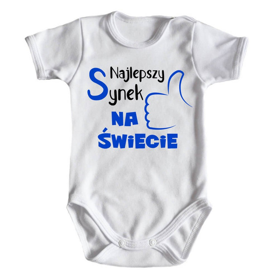 "Najlepszy SYNEK na świecie" Moocha body krótki rękaw biały