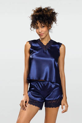 Skaylor Komplet Piżama Damska satynowa DKaren - granat