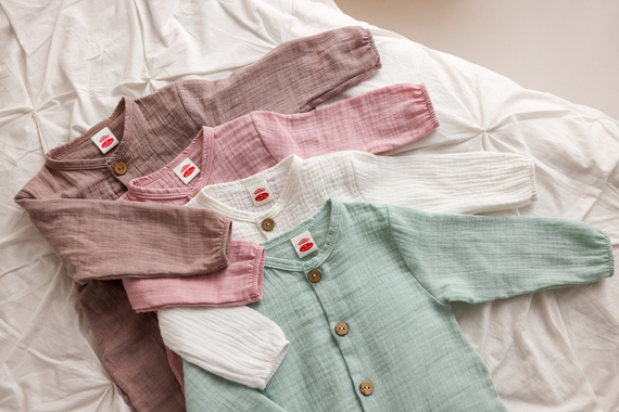 "Just Muslin" Makoma Pajac muślinowy turkusowy