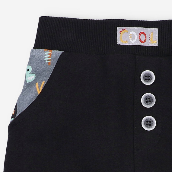 Alfabet Spodnie dresowe z bawełny organicznej Nini czarny