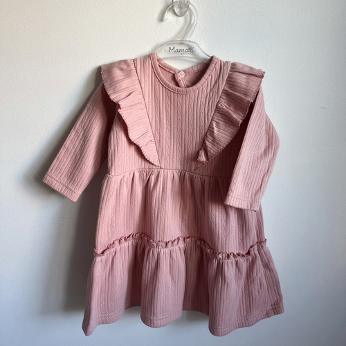 SIAG006 EkoBaby Mamatti Sukienka z krótkim rękawem - różowy