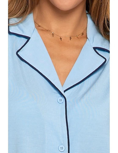 PDD4900-022 Piżama damska z krótkim rękawem Moraj - niebieski