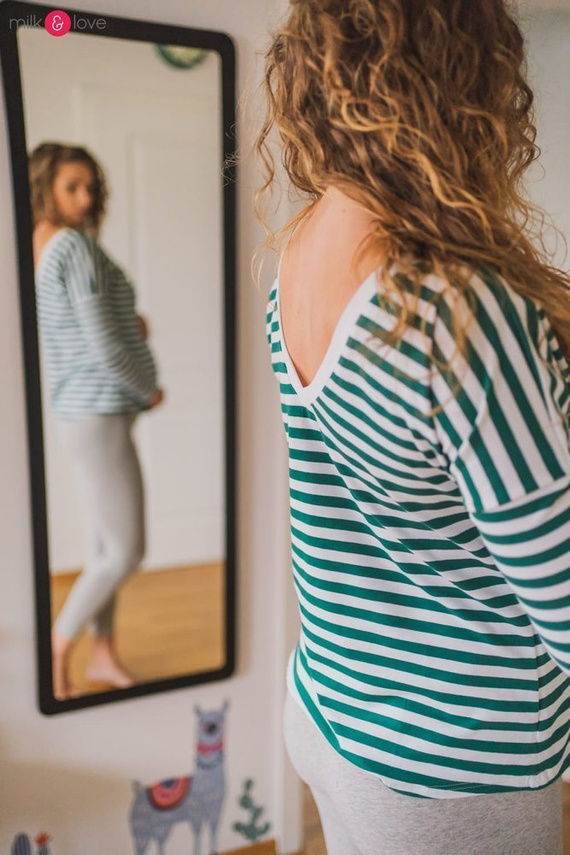 Two Ways Milk&Love bluzka ciążowa i do karmienia butelkowy zielony